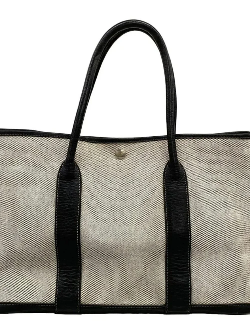 HERMES Garden Party PM - Cream Black Toile H Leather Square G Tote Bag - Picture 2 of 15